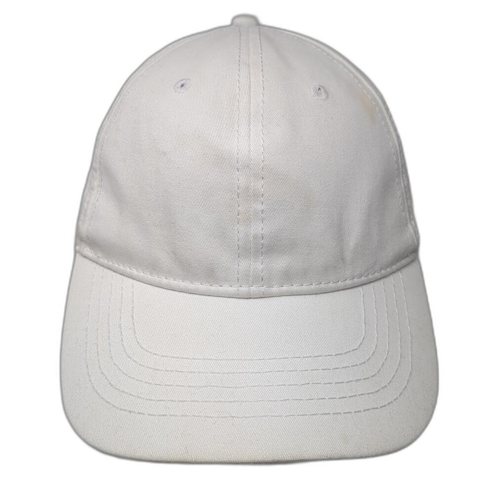 Unbranded Slideback Baseball Hat Solid White One … - image 1